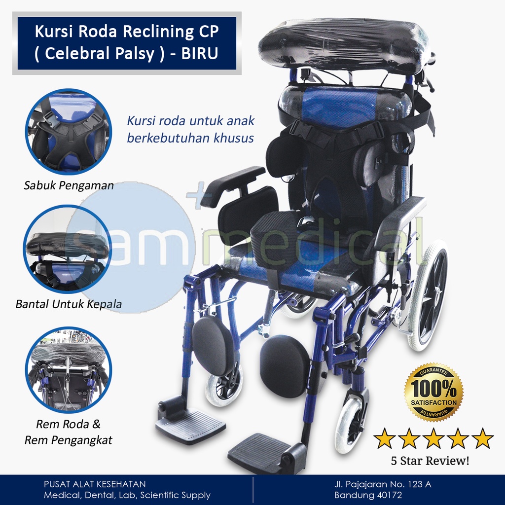 Kursi Roda Reclining CP (Cerebral Palsy) - FS 958-37