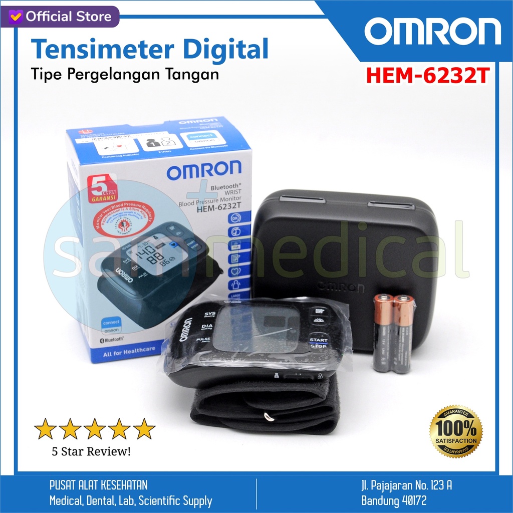 Omron BPM Tensimeter Wrist w/ Bluetooth HEM-6232T