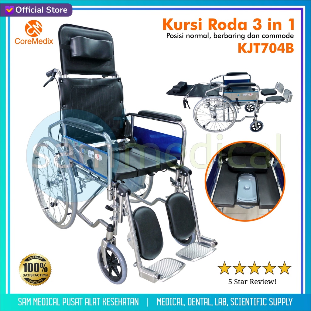 Kursi Roda 3in1 Baring + BAB Jok Geser + Kaki Naik KJT704B
