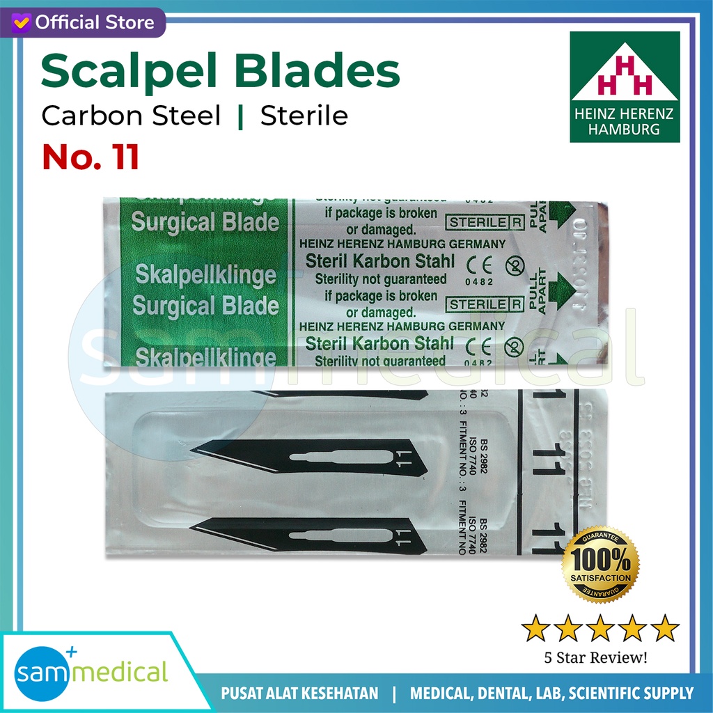 Heinz Herenz Bisturi Steril Surgical Blade No 11 @pcs