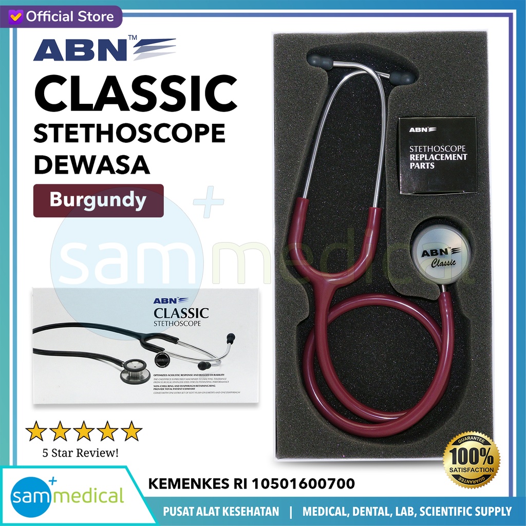 ABN Classic Steth Dewasa - Burgundy (E-cat)
