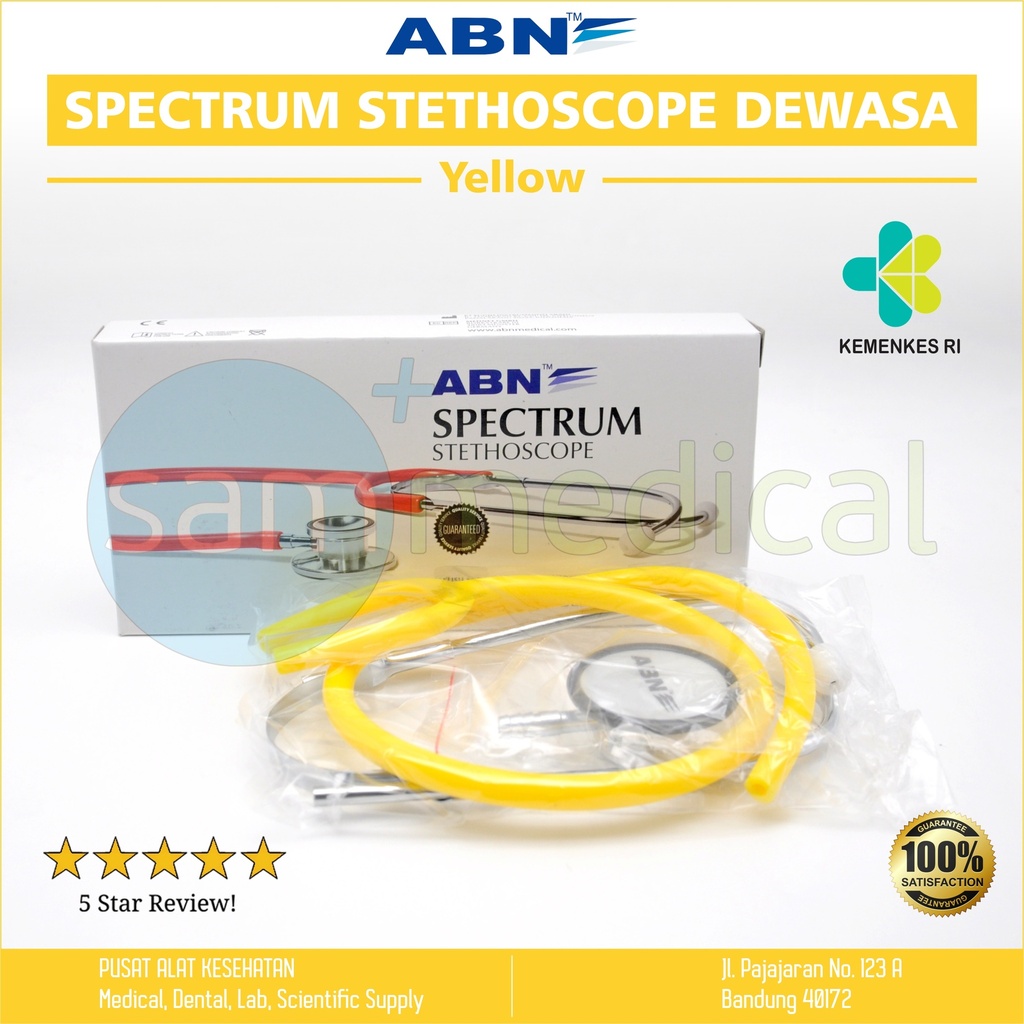 [00120150041] ABN Stethoscope Spectrum Dewasa - Yellow