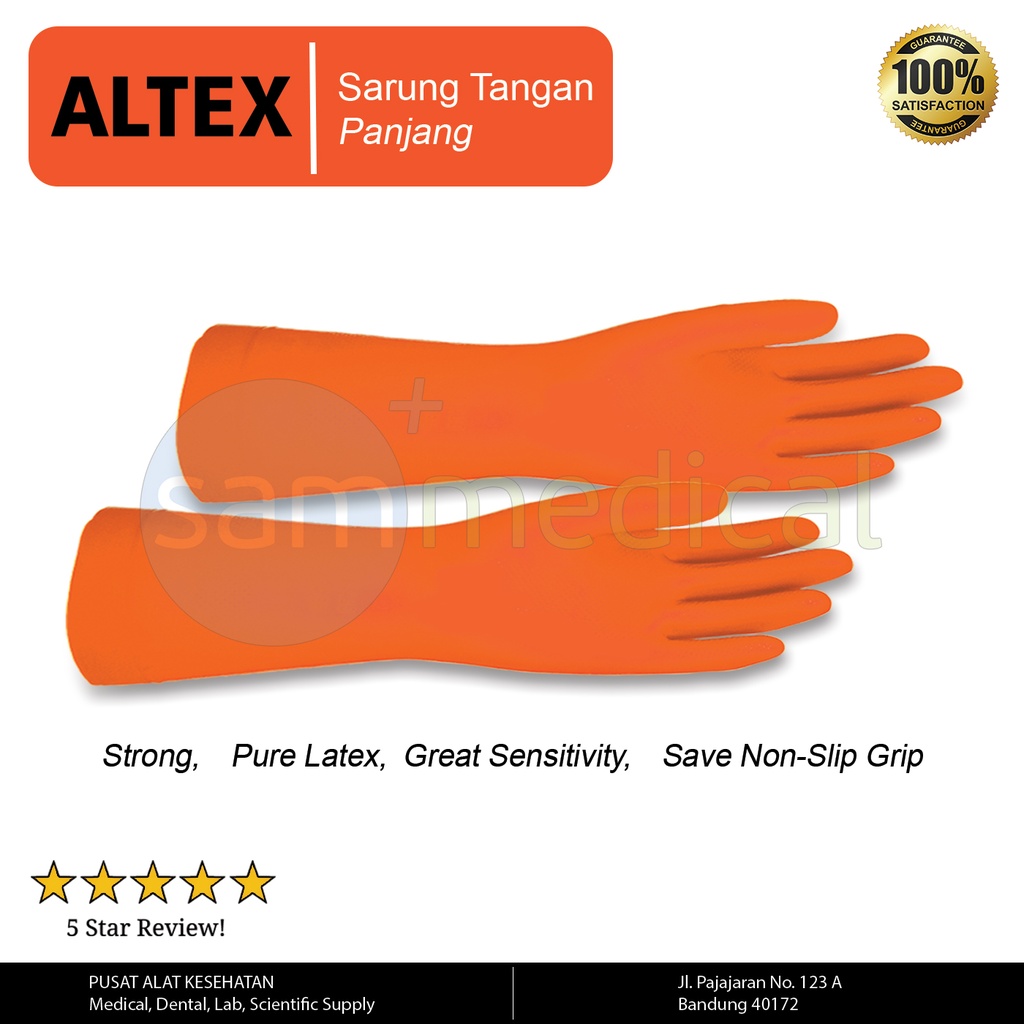 Altex Sarung Tangan Latex Orange Panjang 