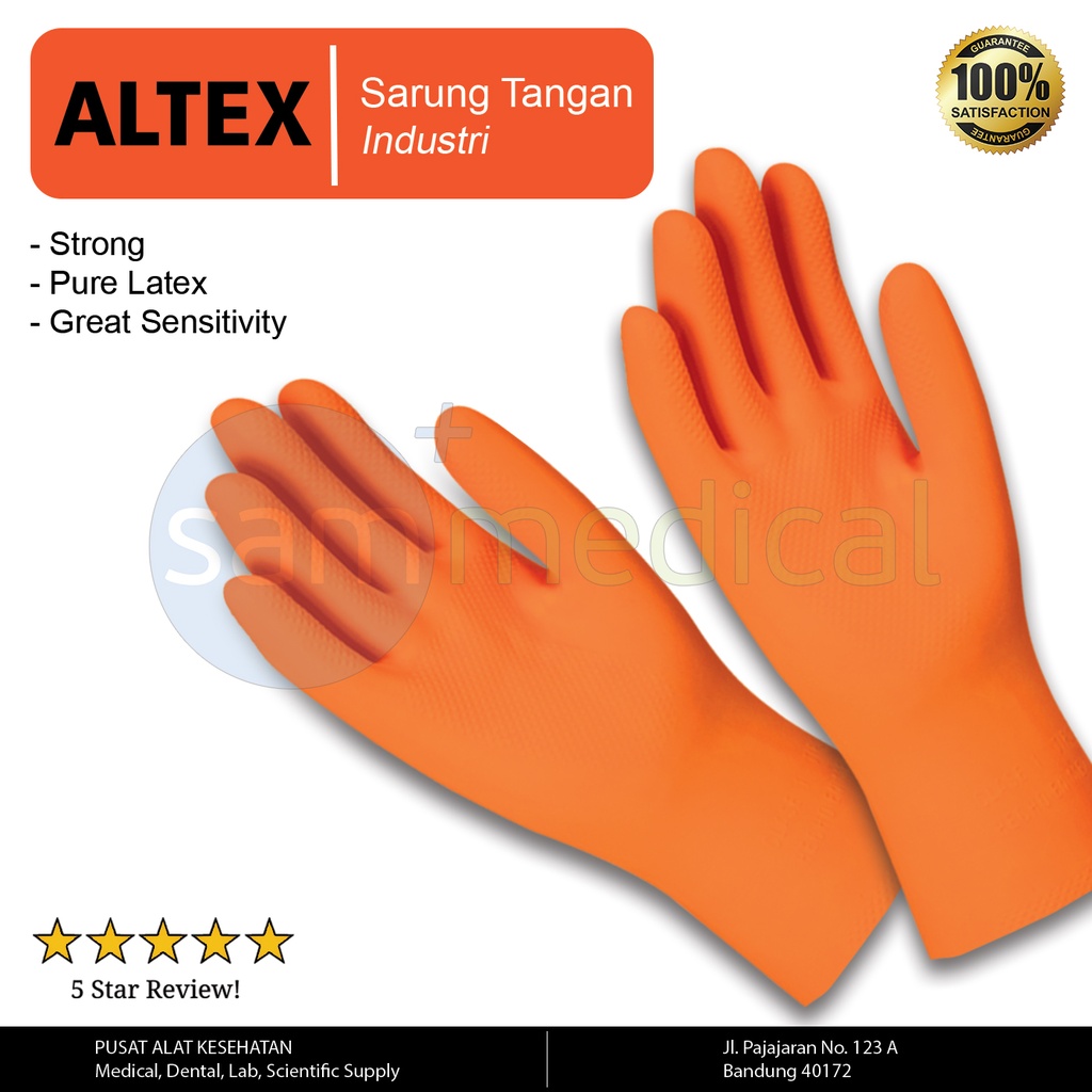 [00120150096] Altex Sarung Tangan Latex Orange Pendek