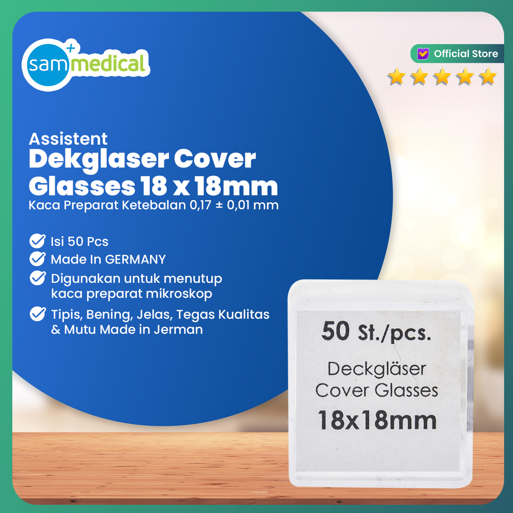 Assistent Cover Glass Box 18x18 of 50pcs