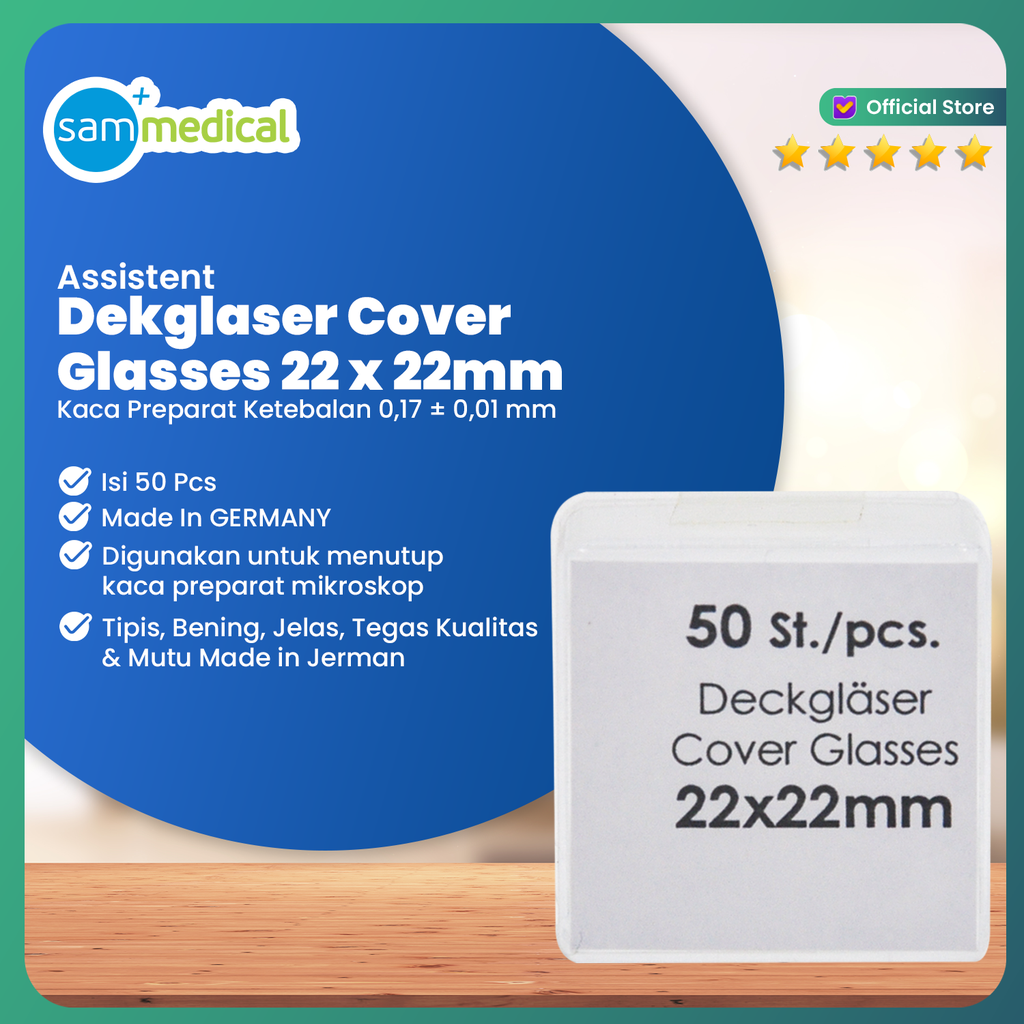 [00120150166] Assistent Coverglass Box 22x22 of 50pcs