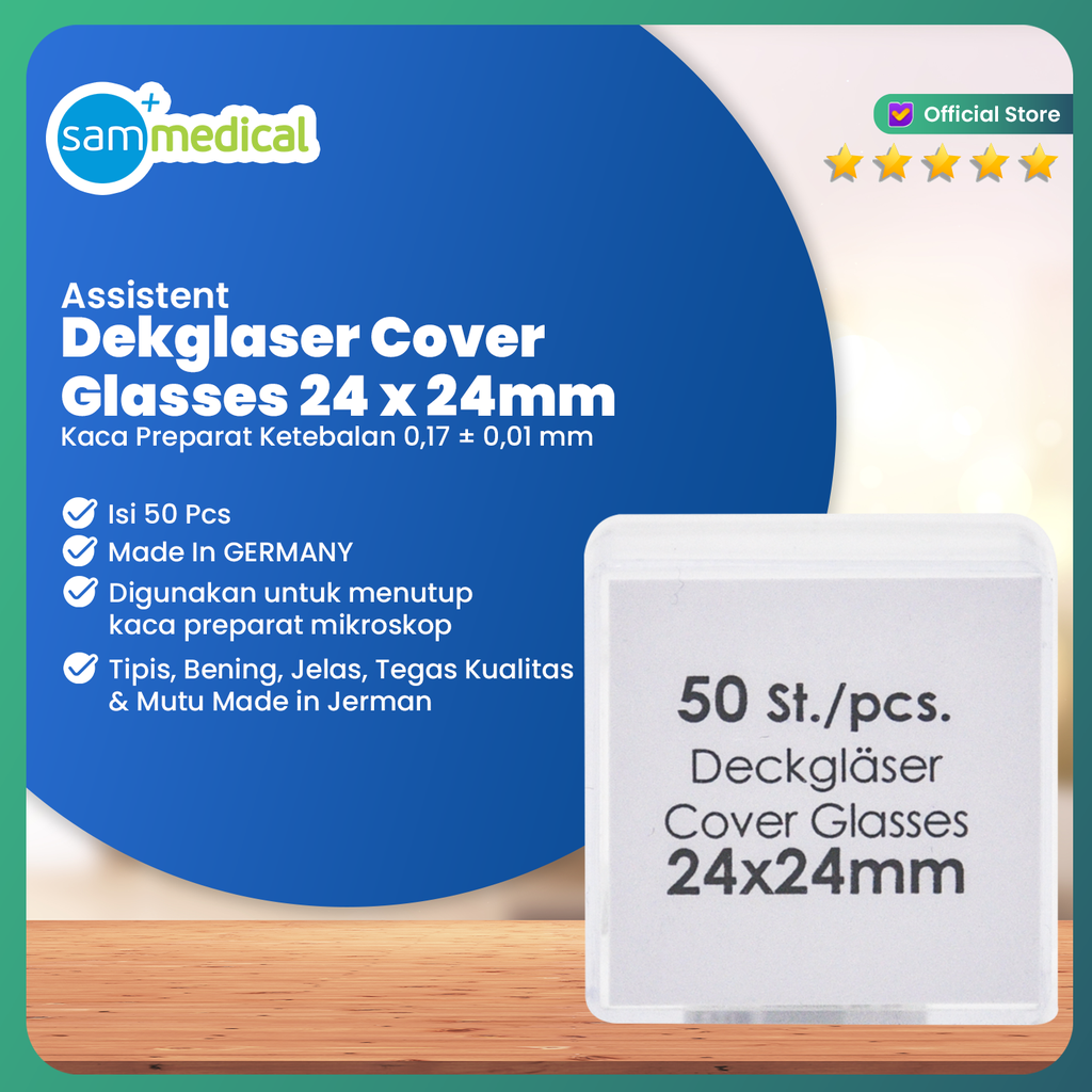 [00120150167] Assistent Coverglass Box 24x24 of 50pcs