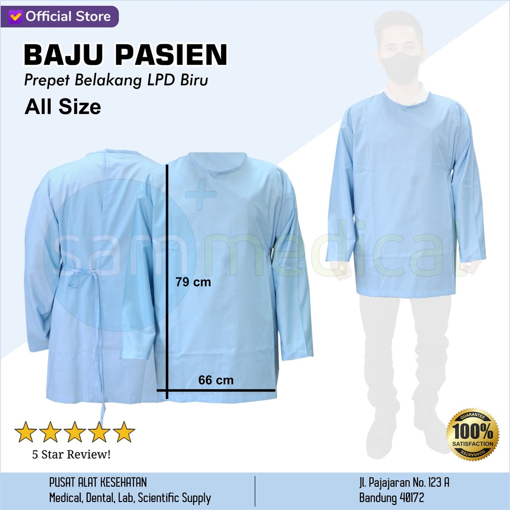 [00520150259] Baju Pasien Prepet Tangan Panjang