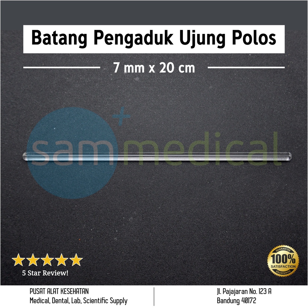 Batang Pengaduk Ujung Polos 7mmx20cm