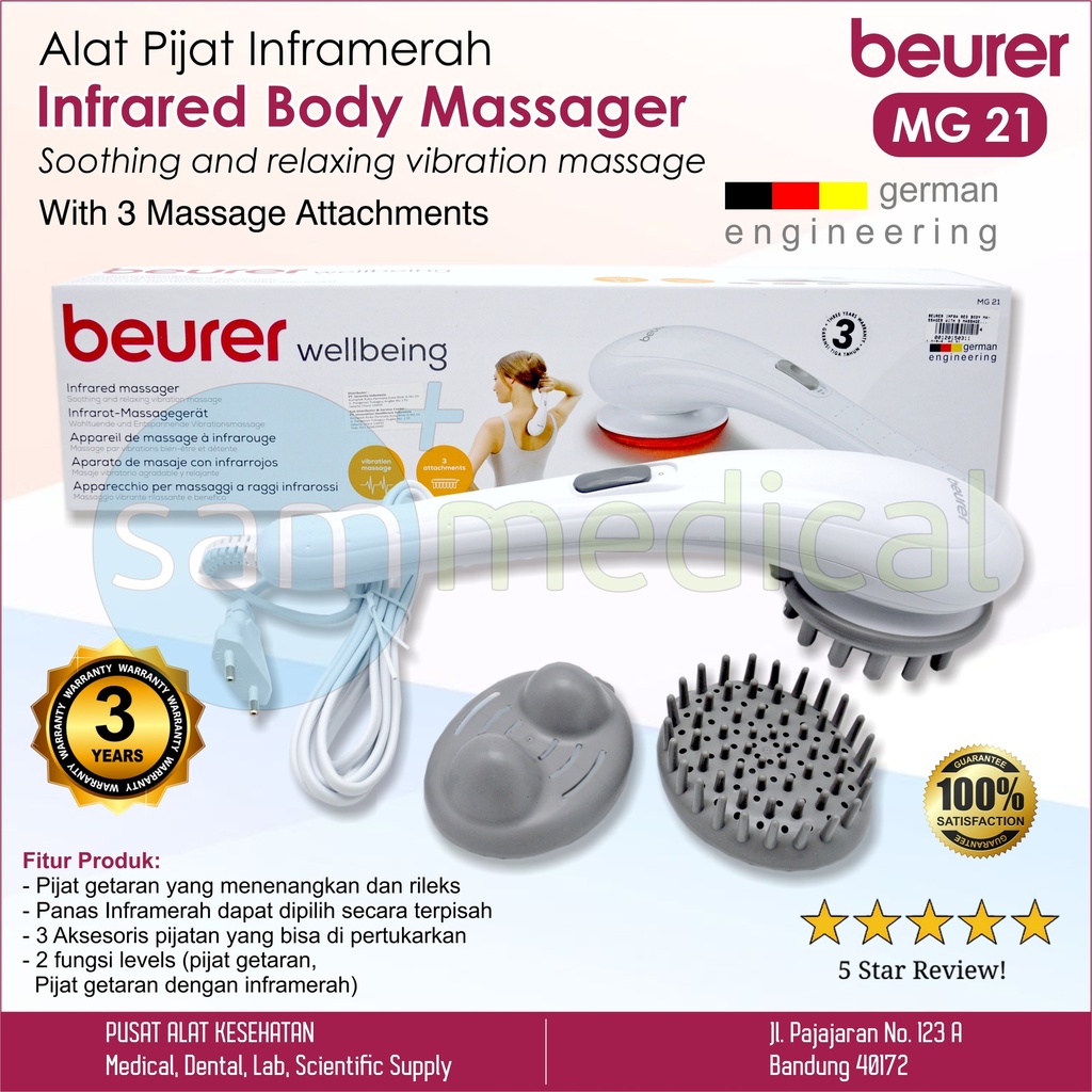 [00120150311] Beurer Infra Red Body Massager With 3 Massage Attachments MG-21