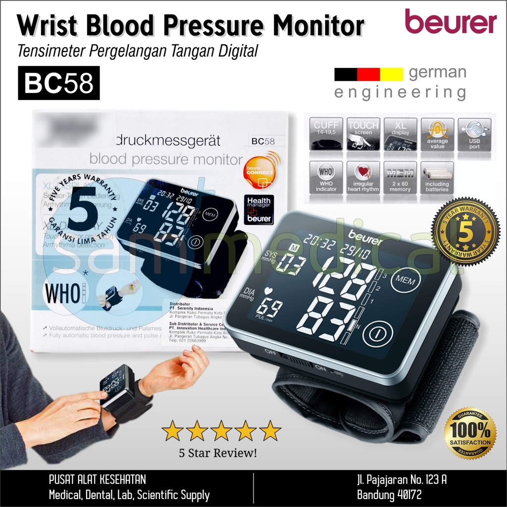 [00120150332] Beurer Tensimeter Digital - Pergelangan BC 58