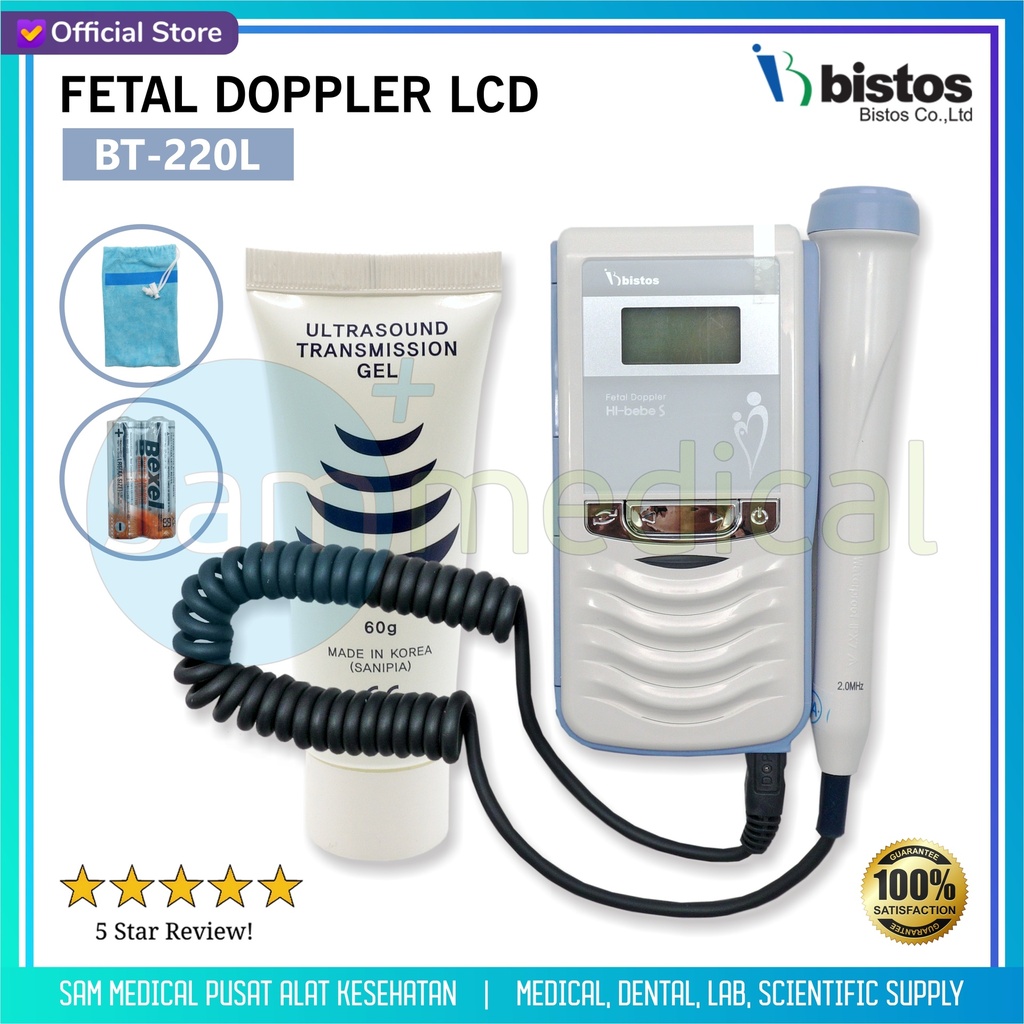 [00120150339] Bistos Fetal Doppler LCD layar Color BT-220 LCD
