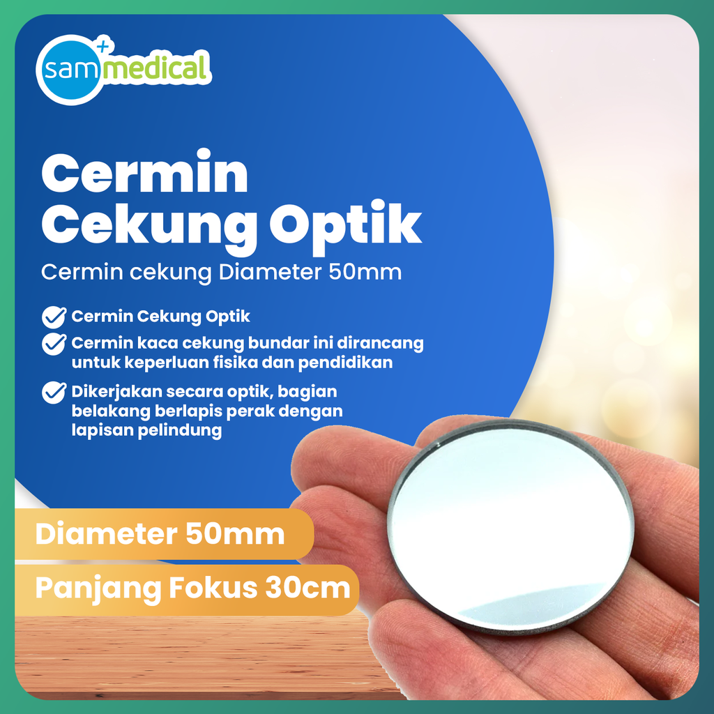 [00320150542] Cermin Cekung Diameter 50MM, FL 30CM