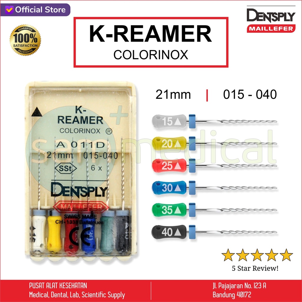 [00720150603] Dentsply K-Reamer Colorinox Maillefer - 21 mm