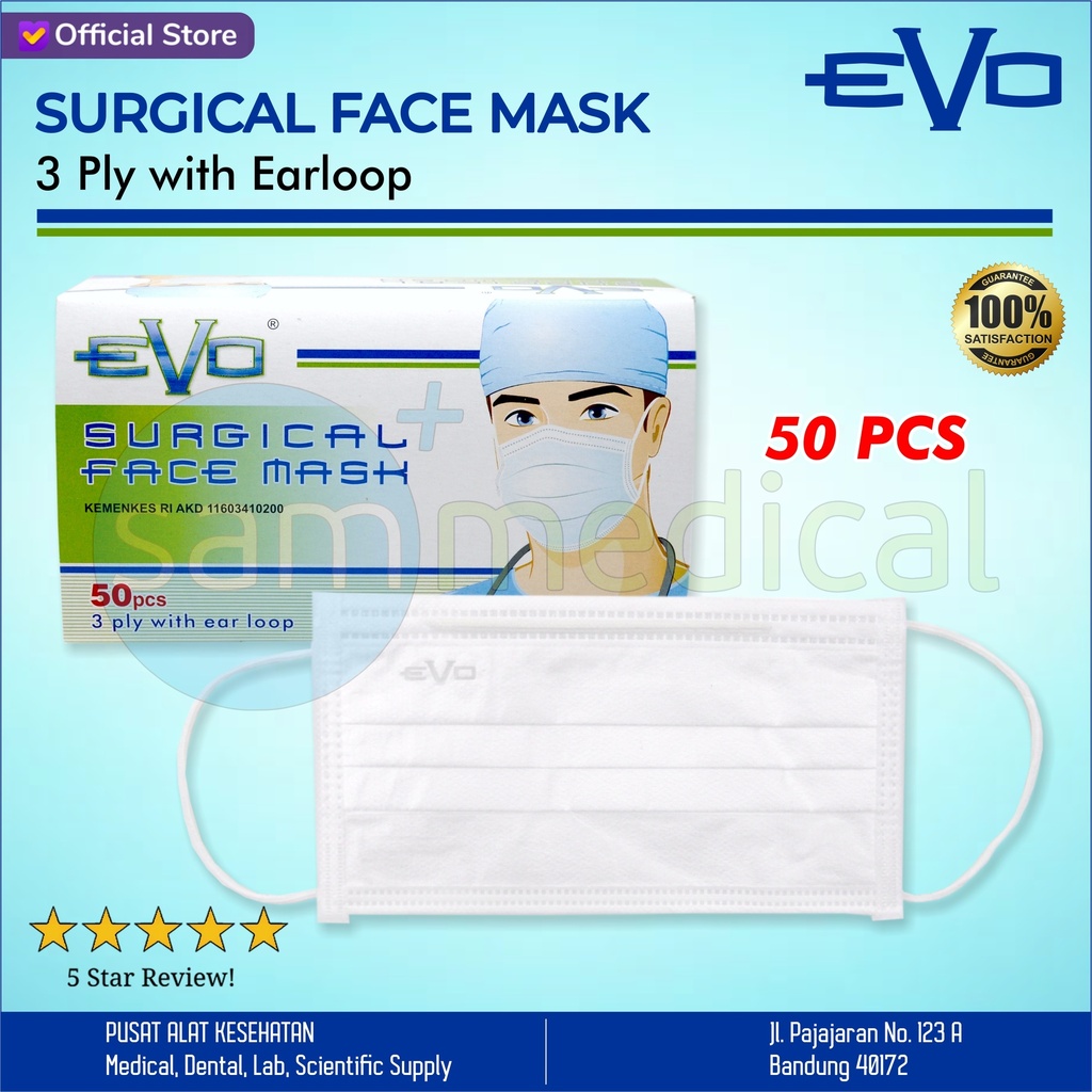 Evo Masker Ear Loop White @50pcs