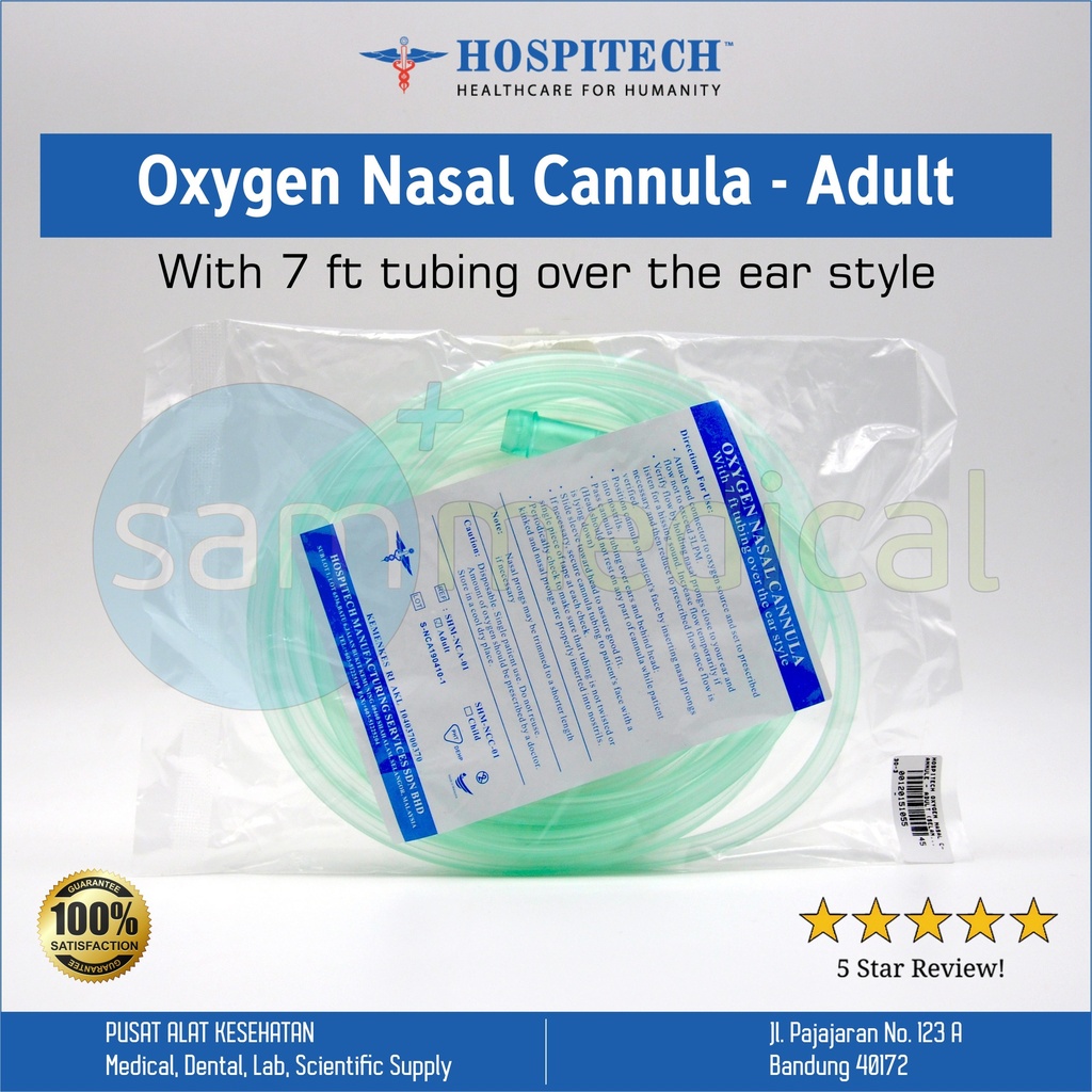 Hospitech Oxygen Nasal Canula - Adult (Selang Hijau)
