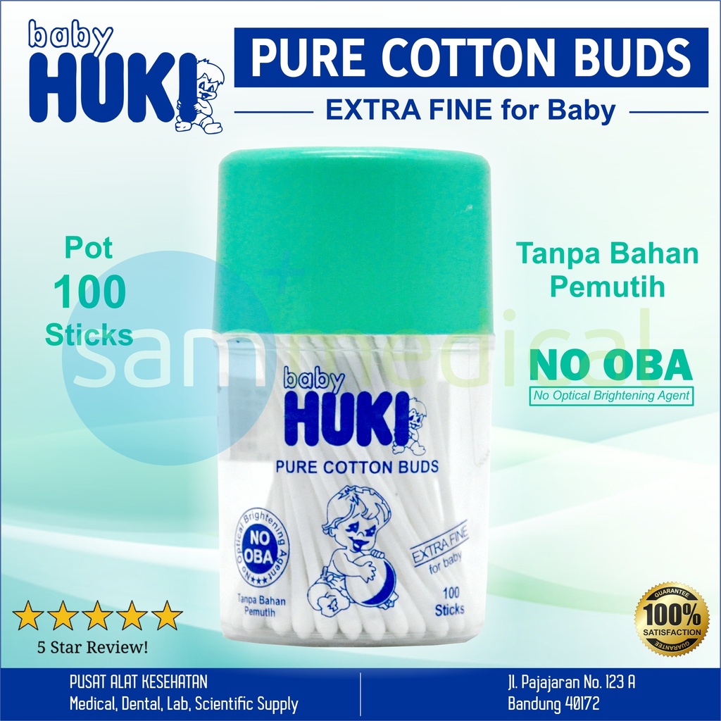 [00120151071] Baby Huki Cotton Buds Pot Extra Fine (Baby)(C10014)@100s