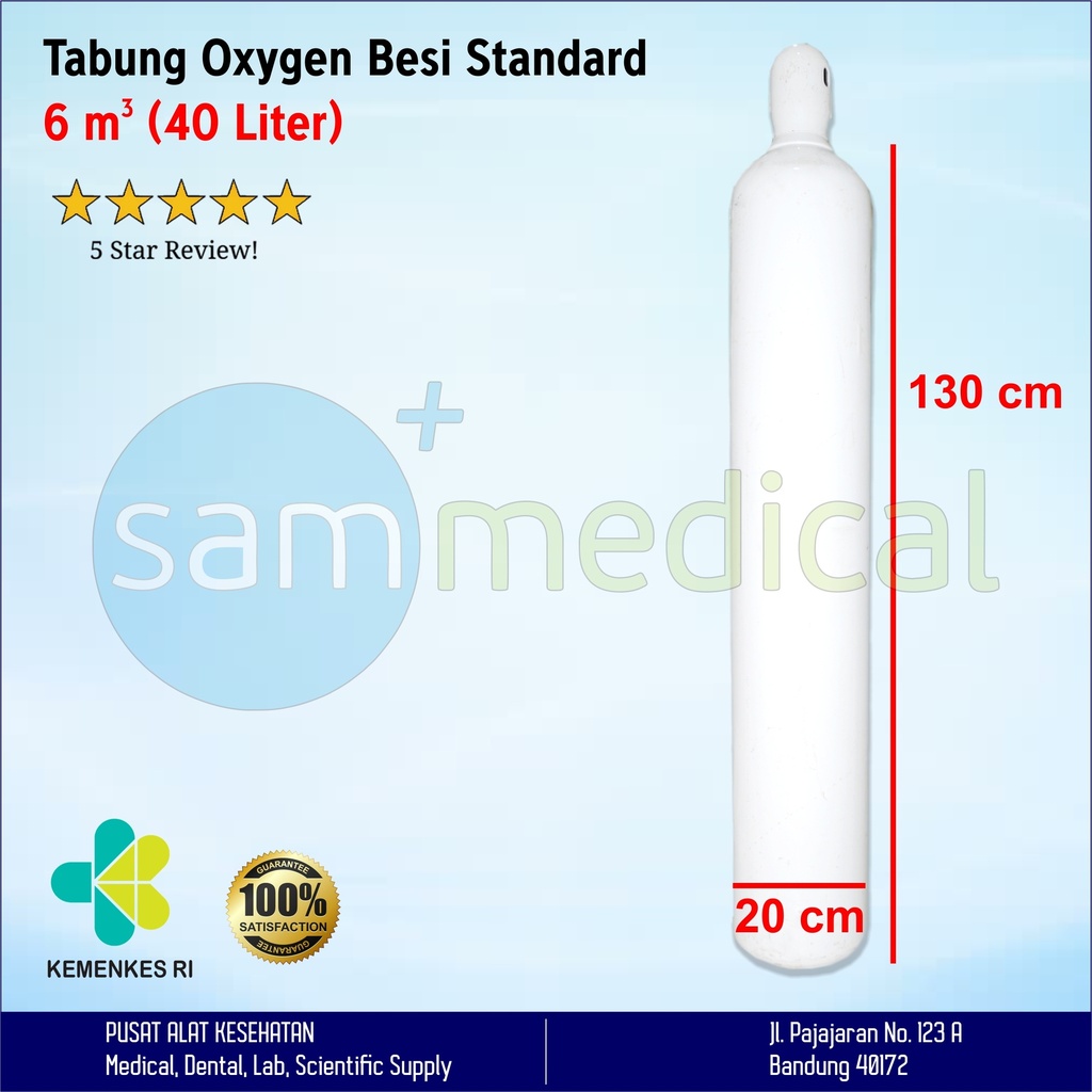 Tabung Oksigen Besi Standard - 6m3 (40 Liter)