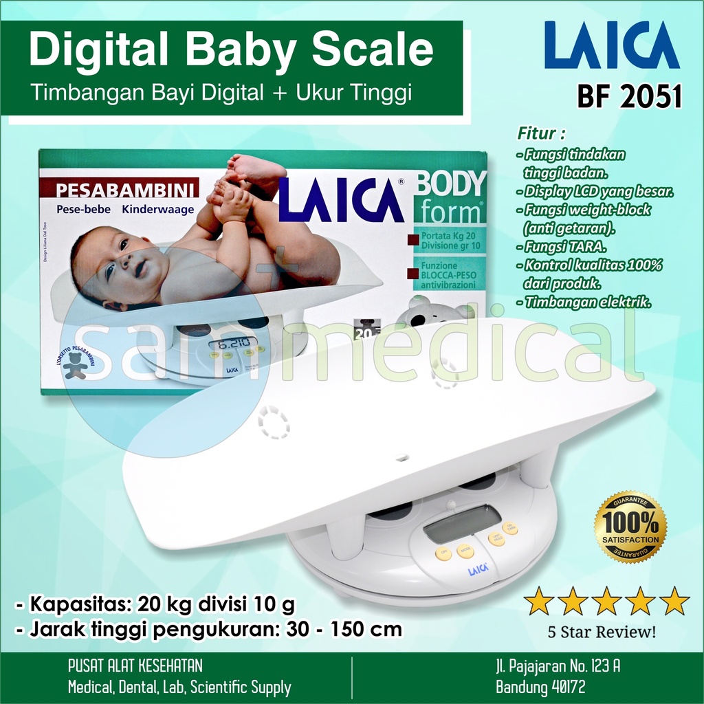 [00120151315] Laica Digital Baby Scale + Ukuran Tinggi Anak BF2051