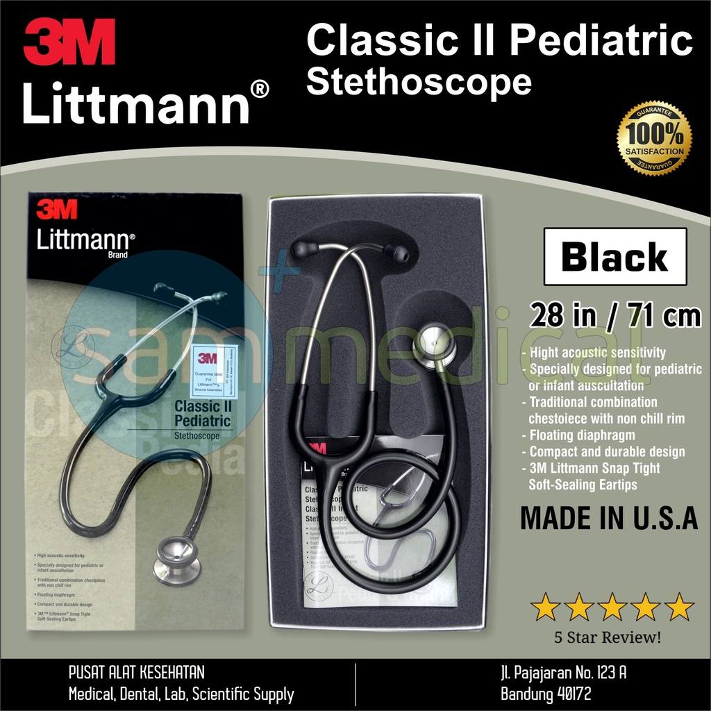 [00120151419] Littmann Classic II Steth Pediatric Black 