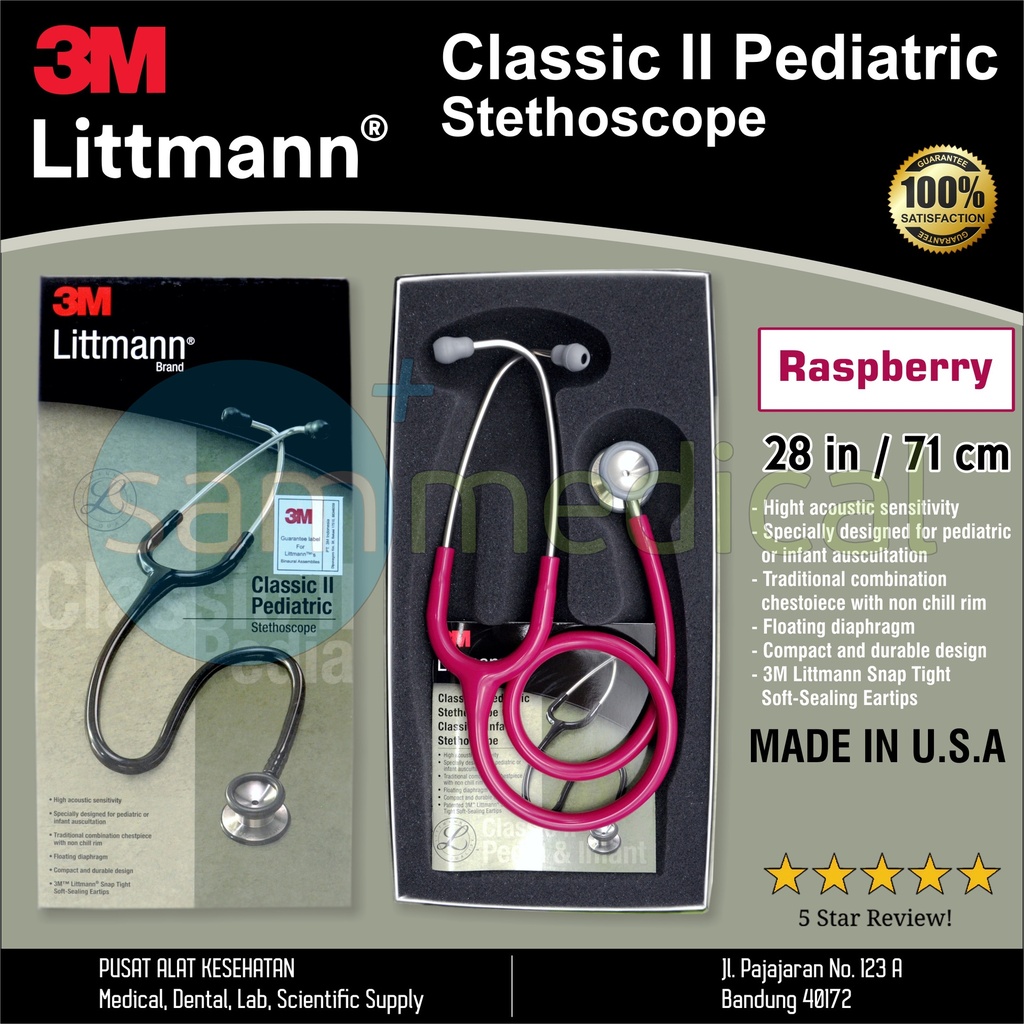 [00120151420] Littmann Classic II Steth Pediatric Raspberry 