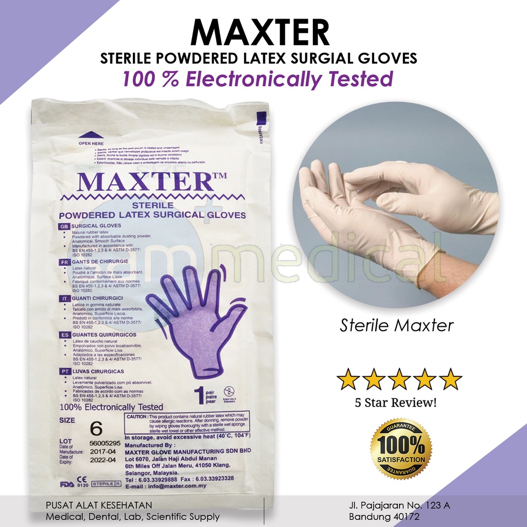 [00120151503] Maxter Sarung Tangan Sterile Size 6 @pcs