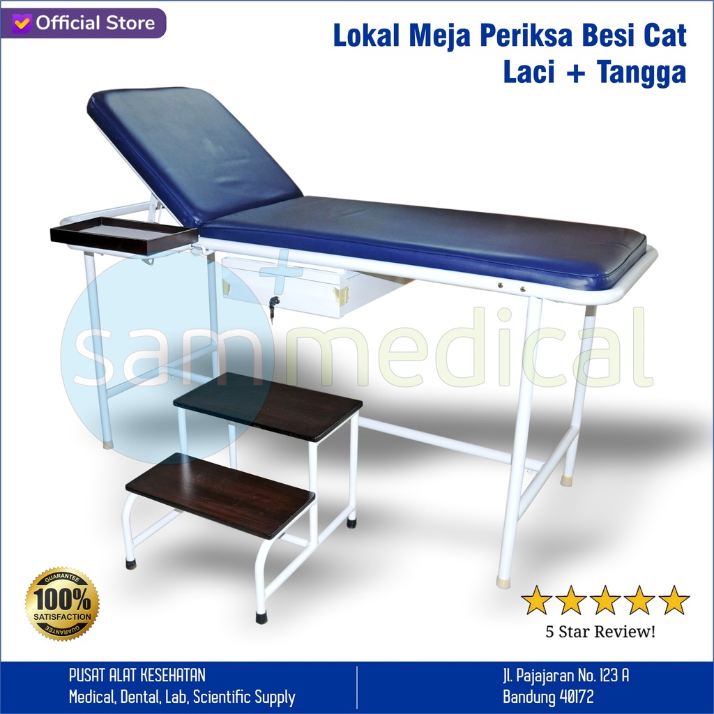 [00120151533] F Lokal Meja Periksa Besi Cat + Laci + Tangga KUAT