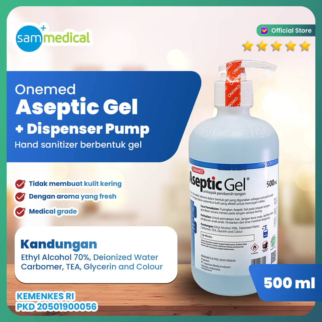 One Med Aseptic Gel + Dispenser 500ml