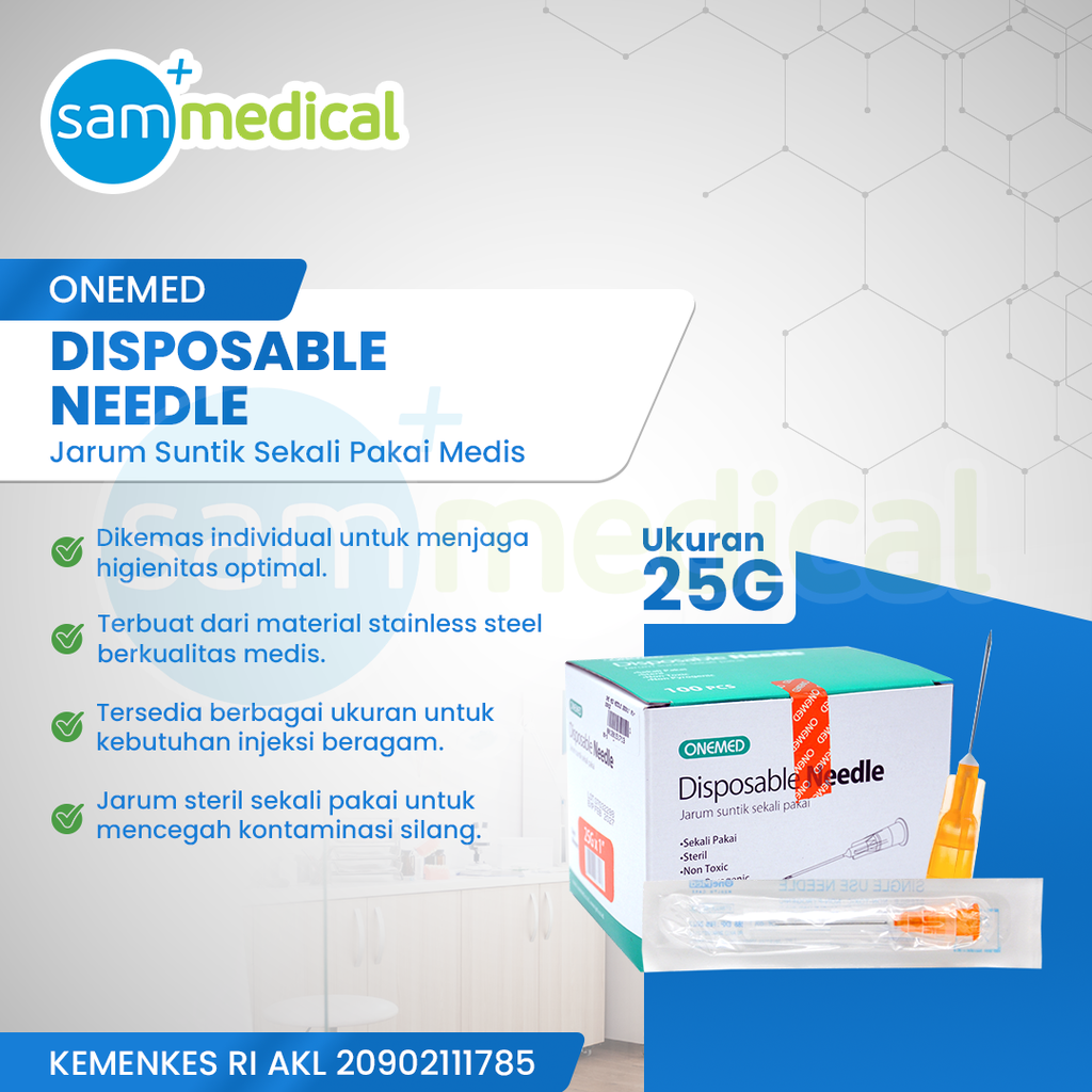 One Med Needle 25Gx1" @100pcs
