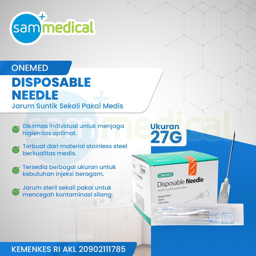 One Med Needle 27Gx1/2" @100pcs