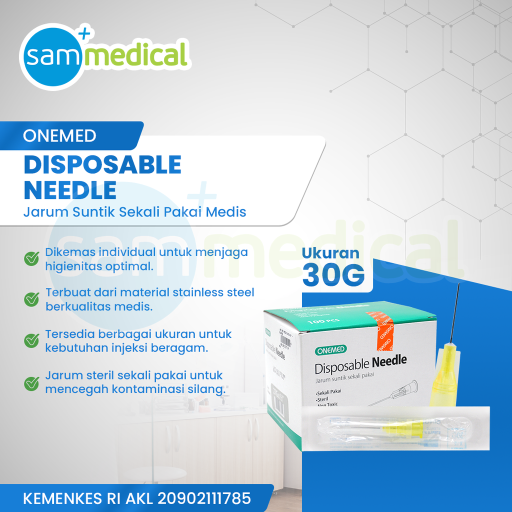 One Med Needle 30Gx1/2" @100pcs