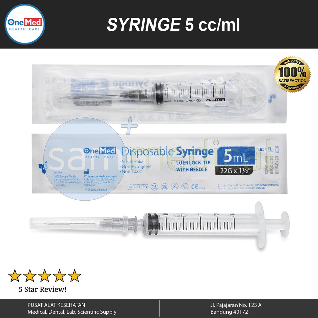 One Med Spuit 5cc 22GX1,5inch