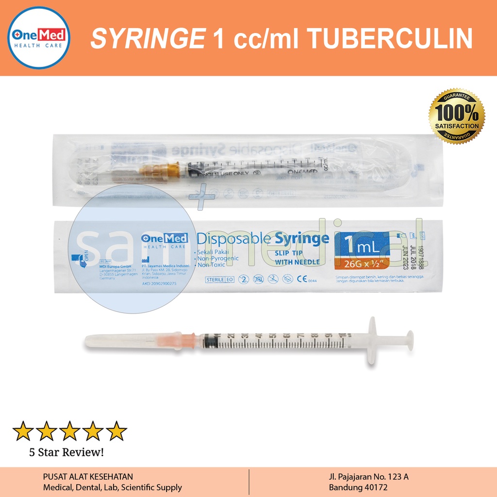 One Med Spuit 1cc Tuberculin 26Gx1/2inch