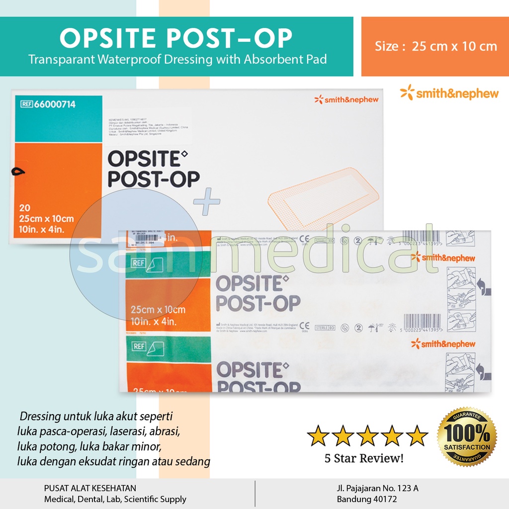 [00120151804] Smith&Nephew Opsite Post Op 25x10cm