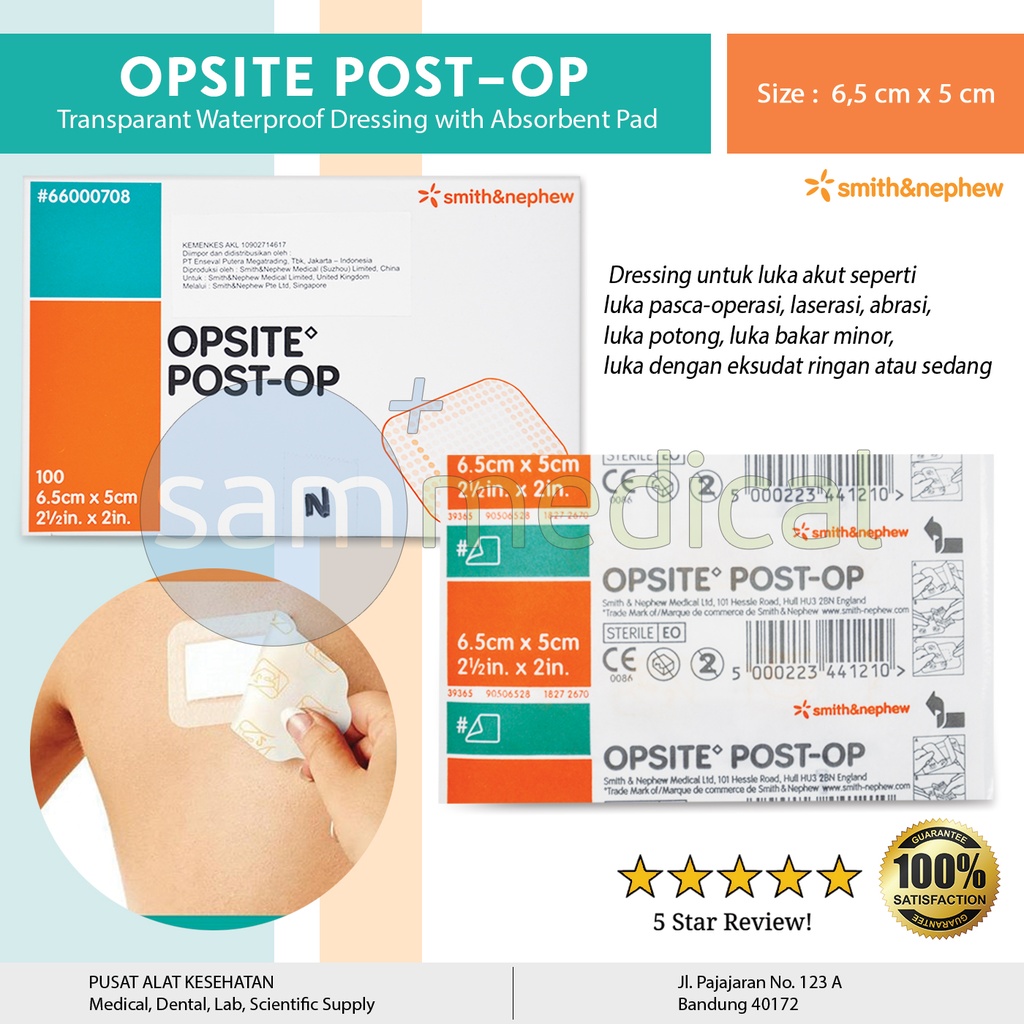 [00120151805] Smith&Nephew Opsite Post Op 6.5x5cm