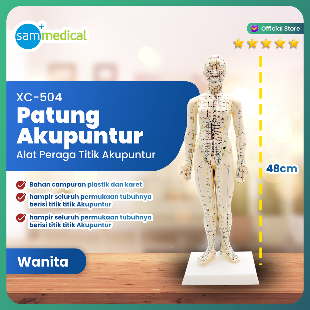 Patung Akupunktur Perempuan 48cm XC-504