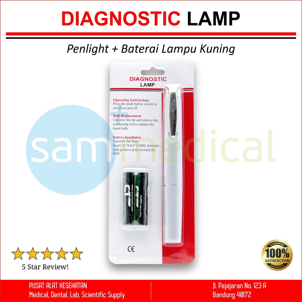 Penlight + Baterai / Diagnostic Lamp - Kuning
