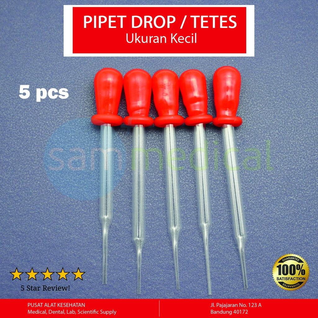 Pipet Tetes Pendek Karet Merah/Kuning