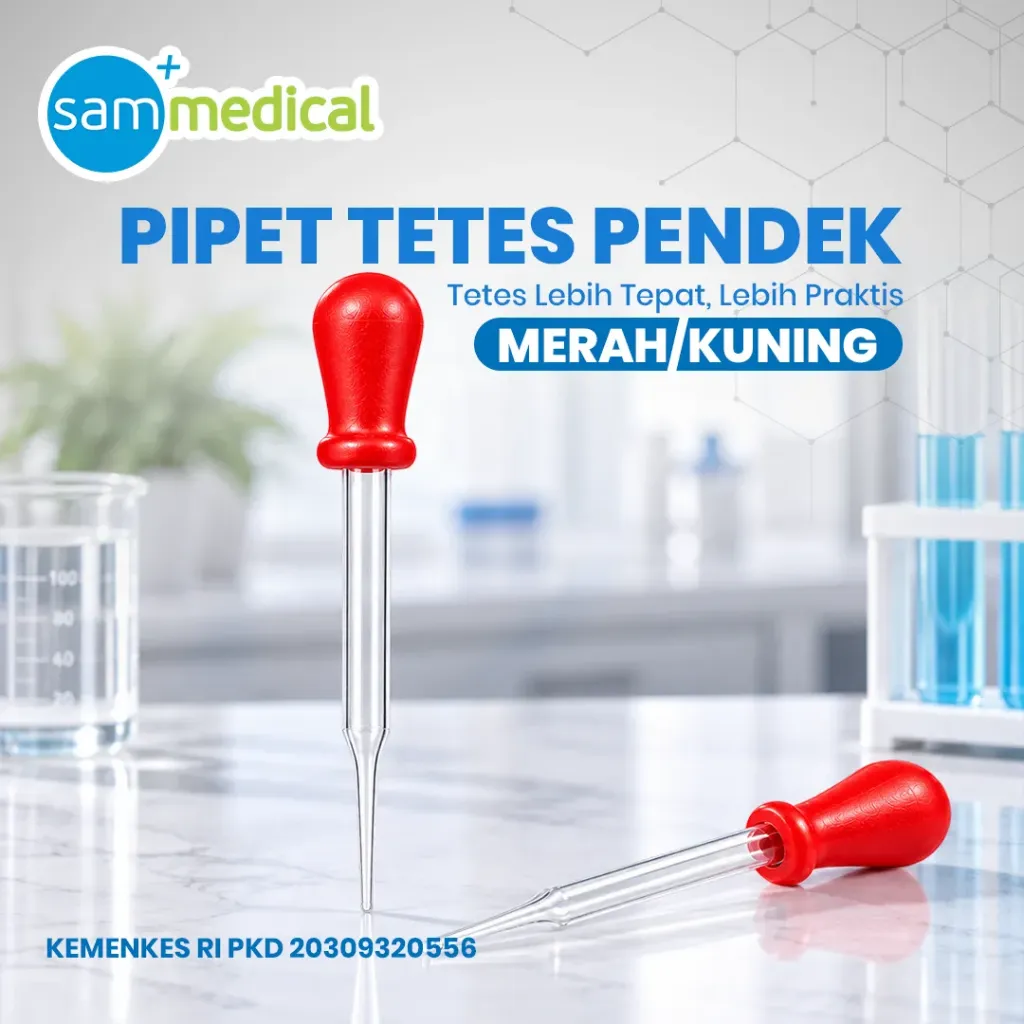 [00320151915] Pipet Tetes Pendek Karet Merah/Kuning