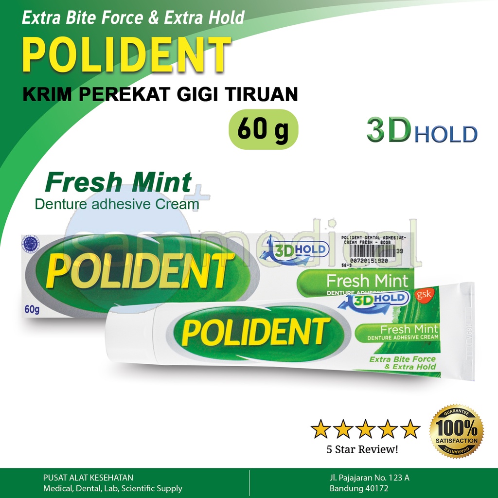 [00720151920] Polident Dental Adhesive Cream Fresh - 60gr