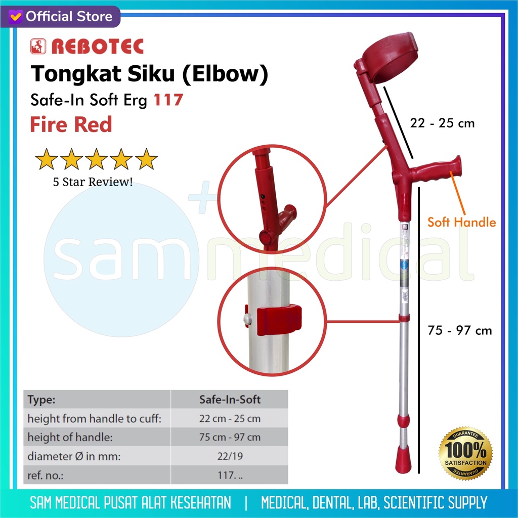 Rebotec Ergo Soft Handle Fire Red / Tk Elbow Merah 117.30