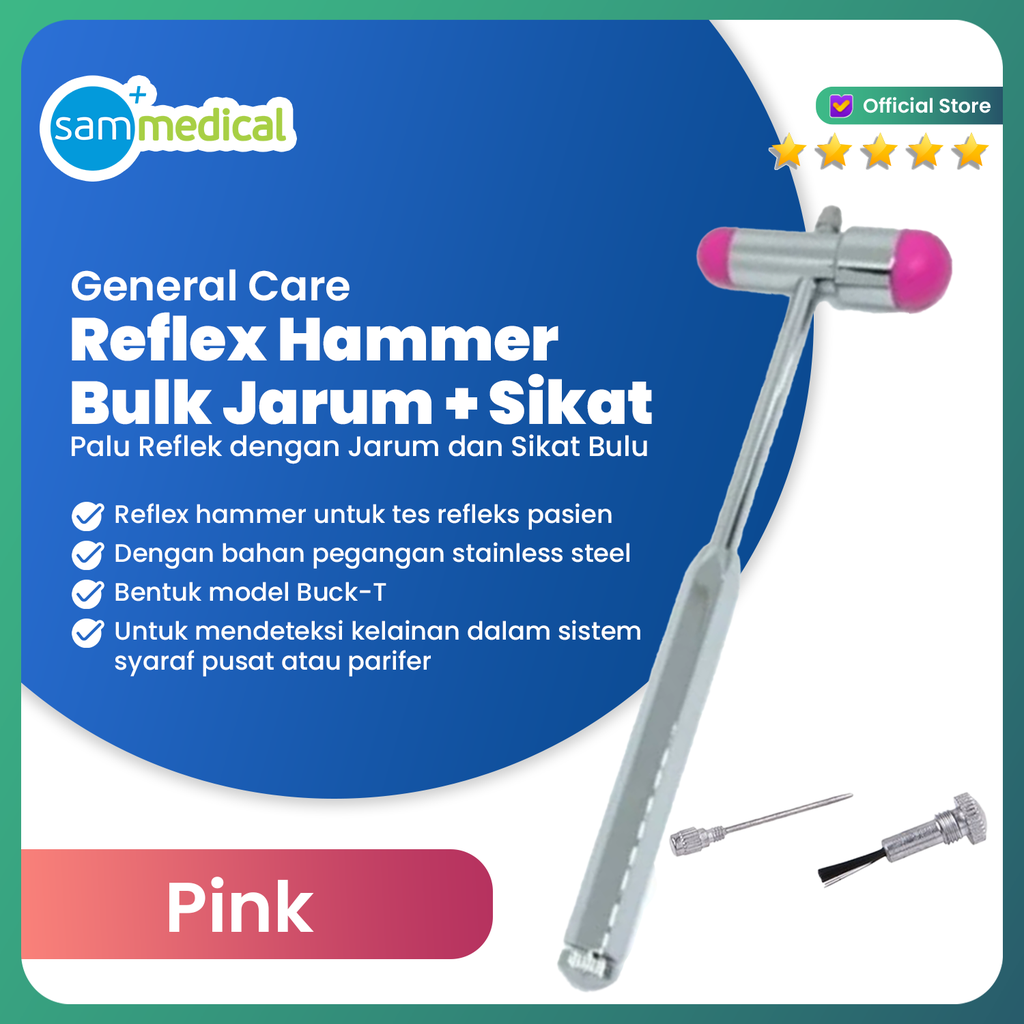 [00120152023] General Care Reflex Hammer Bulk (Jarum + Sikat) Pink