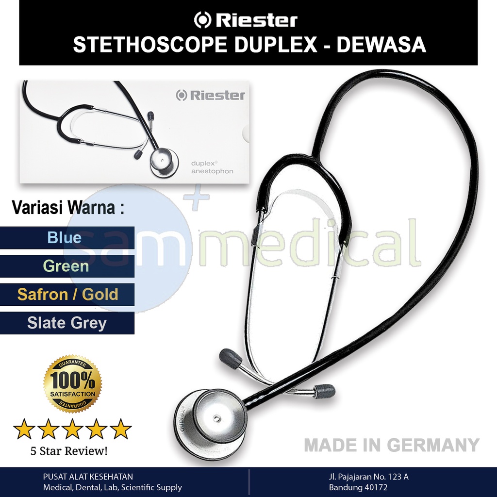 [00120152146] Riester Stethoscope Duplex - Dewasa Slate Grey