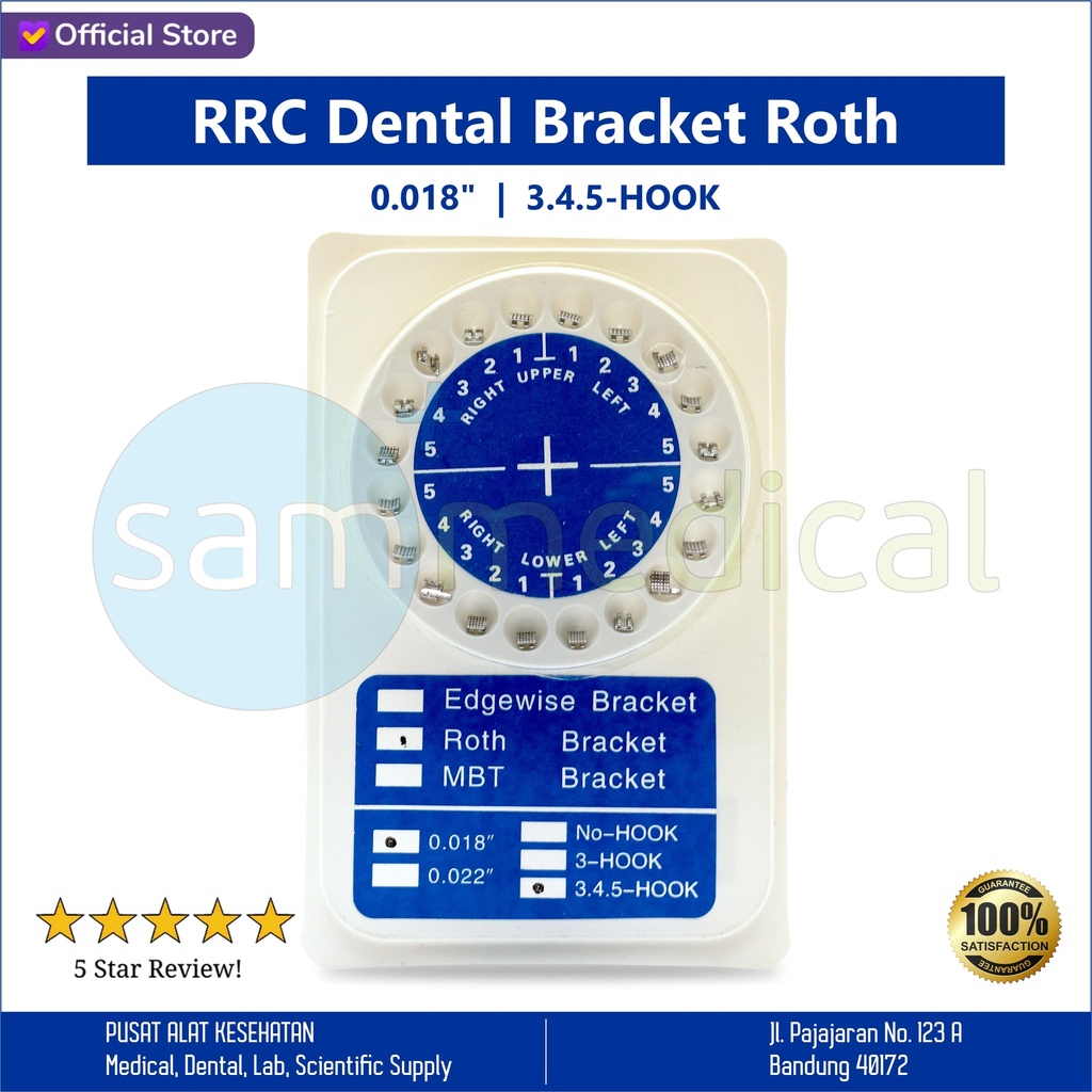 RRC Dental Bracket Roth 0.018 - Hook