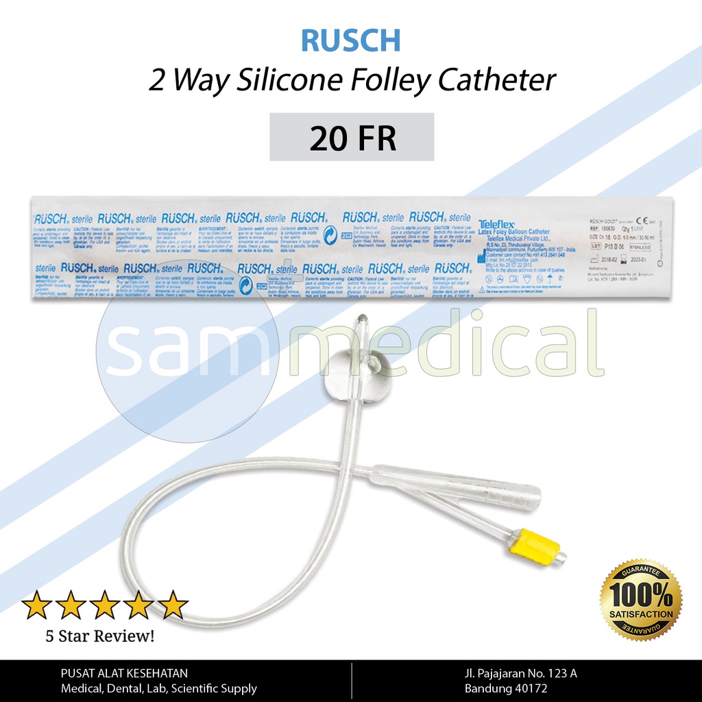 Rusch 2 Way Silicone Folley Catheter FR 20 (170605/170630)