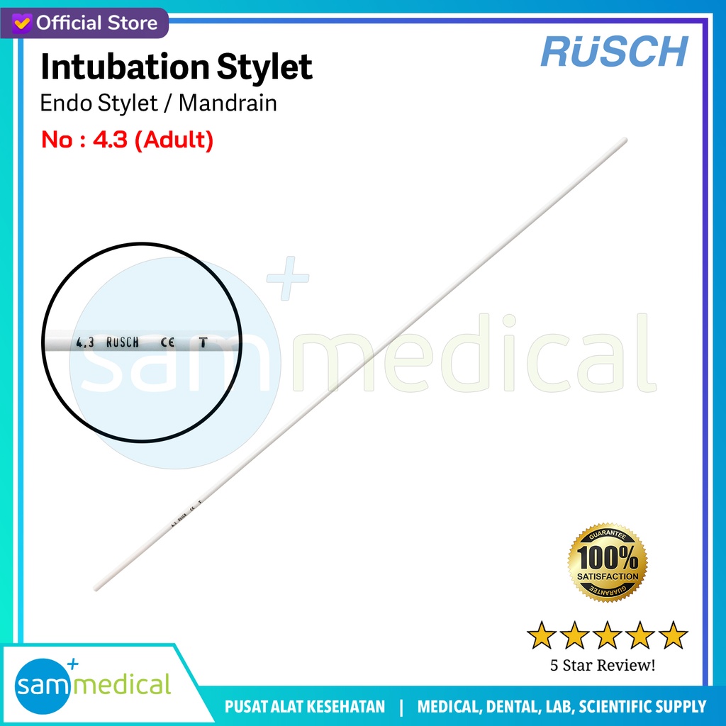 Rusch Endo Stylet / Mandrain / Intubation Stylet no 4.3 Adult (Cat 503000)