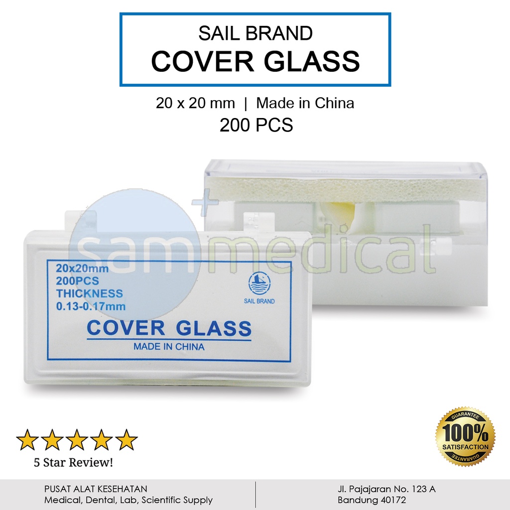 Sail Brand Cover Glass 20x20mm @200pcs