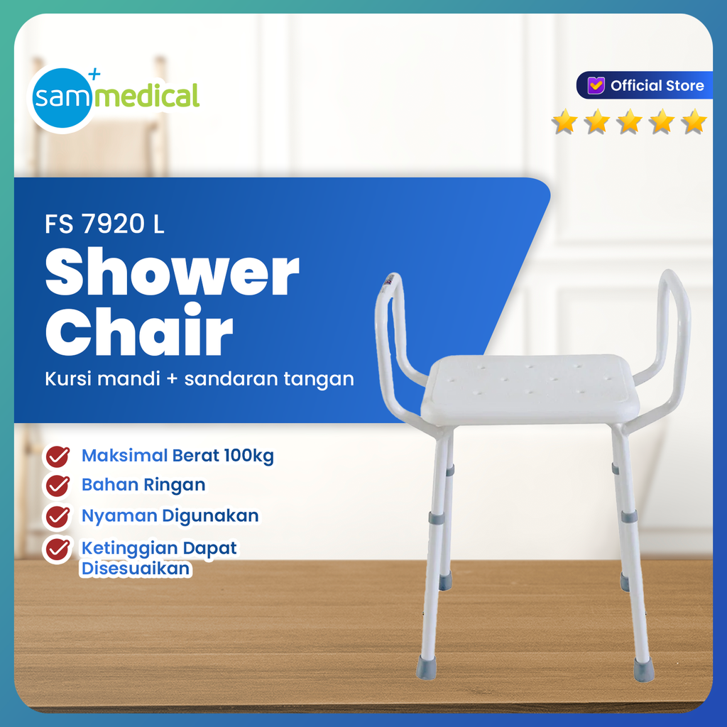 [00120152433] GEA Shower Chair + Sandaran Tangan FS 7920L