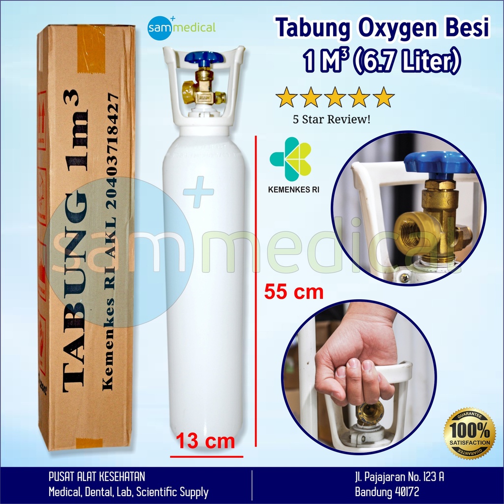 [00120152515] Tabung Oksigen Besi Standard - 1 m3 (6.7 Liter)