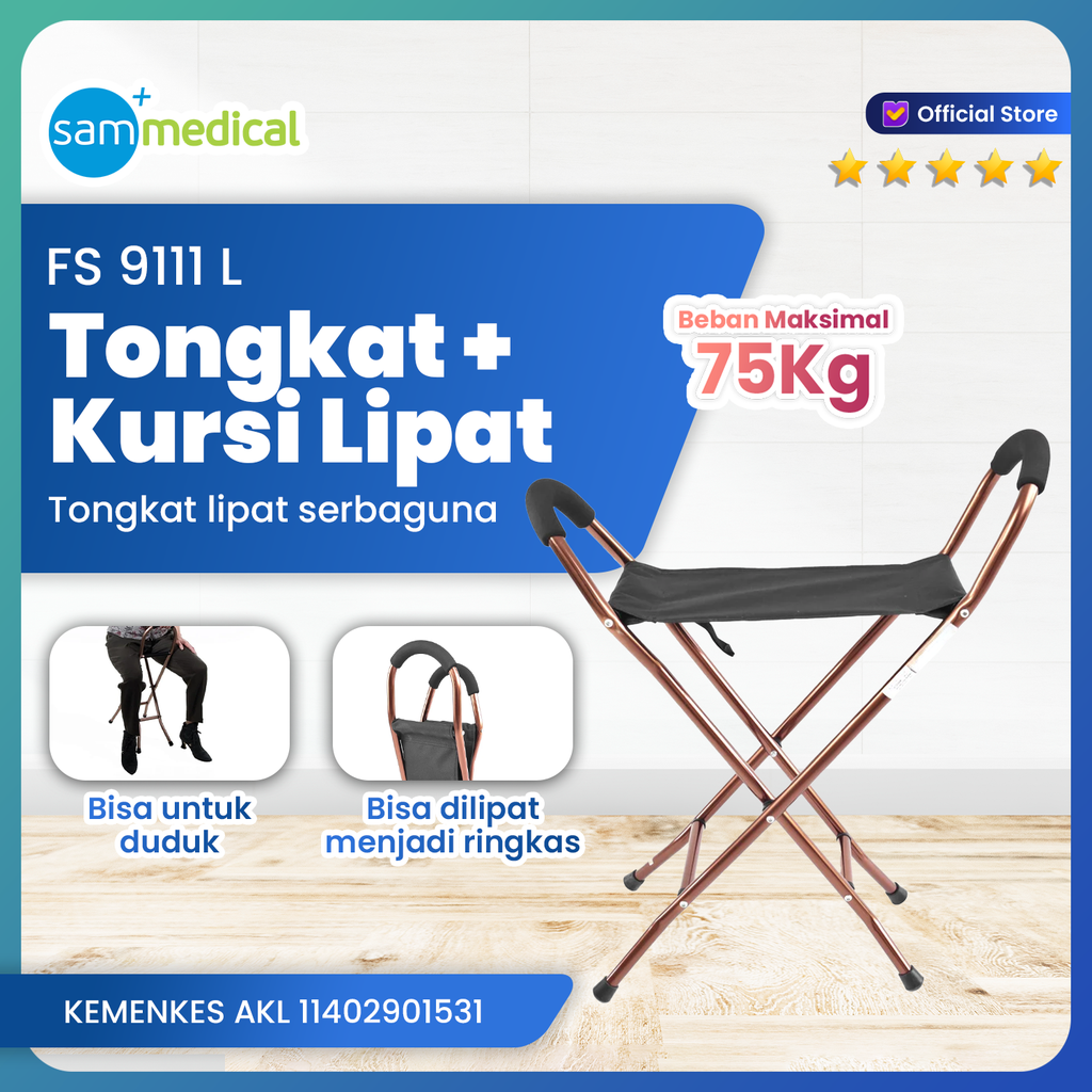 [00120152727] Tongkat Kaki 1 + Duduk Kain FS 9111L